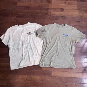 Brixton Pair: Olive Crewneck Tee & Cream Graphic Tee